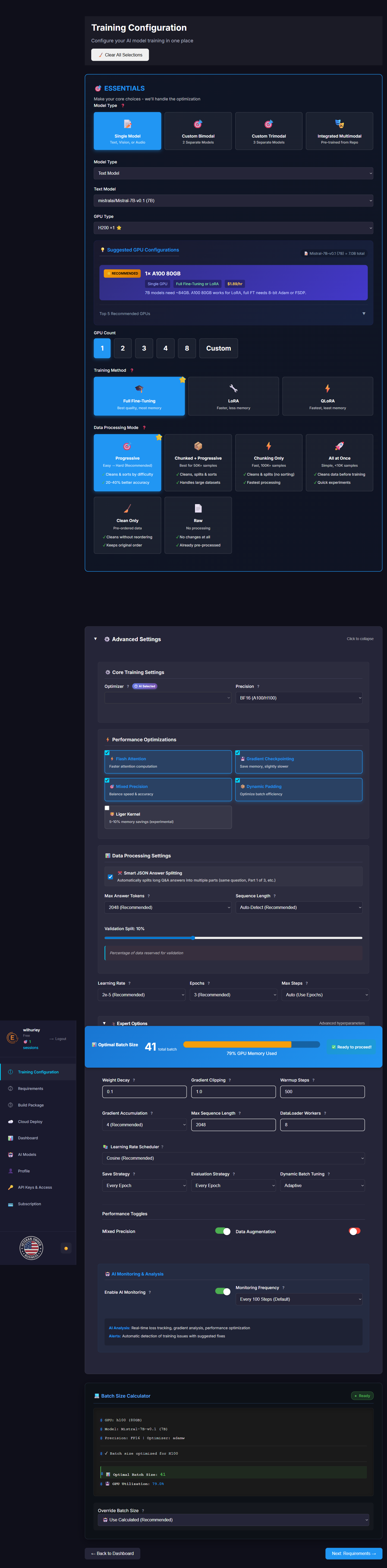 Expert settings tab
